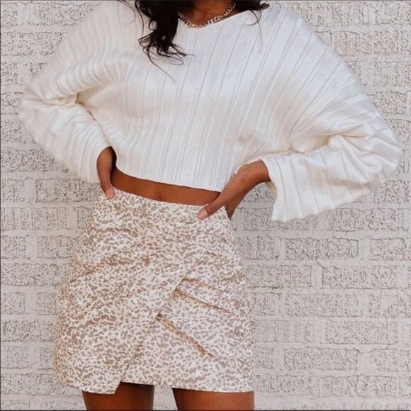 Free People Wrap Leopard Print Mini Skirt - Picture 3 of 3